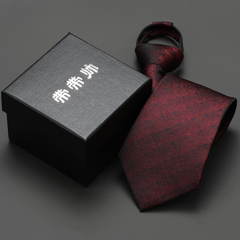 Groom'S Wedding Men'S And Women'S Business Ties, Formal Wear, Black Zipper-Style Korean Version, Narrow Lazy Man, No Stripes, Suit And Tie