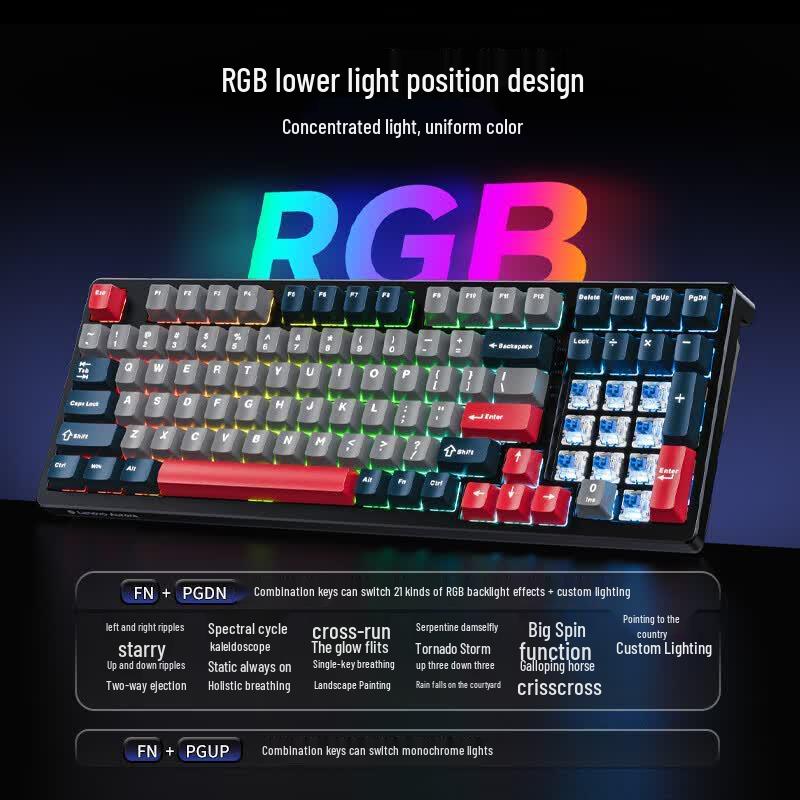 Lenovo Aurora Series Tri-mode Hot-Swappable RGB Mechanical Keyboard