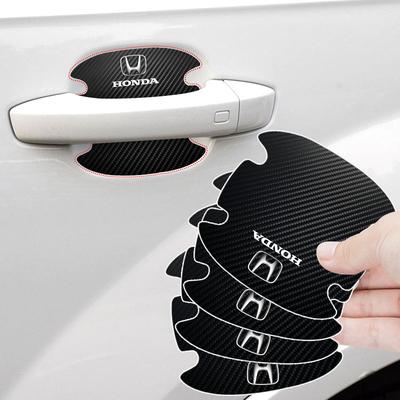 4PCS Car Door Handle Protection Sticker Emblem Car Decoration Styling For Fit Mugen Insight Type S R VTEC DOHC Modulo Vezel Legend RR Si