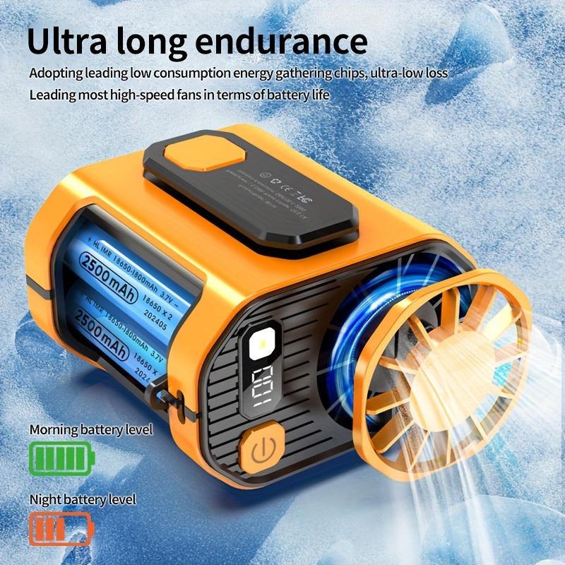 Portable Waist Clip Fan Super Long Standby Built-in Flashlight Rechargeable Battery Powered Fan For Work, Hiking, Fishing, Night Fishing, Camping