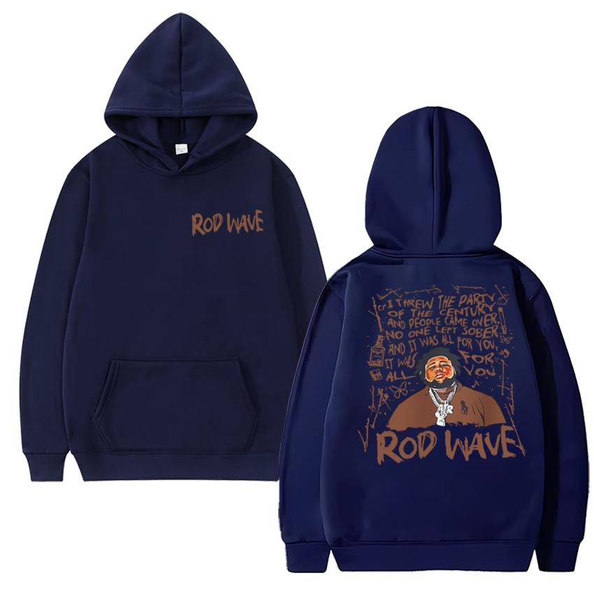 Hot Rapper Rod Wave Punk Double Sided printed Hoodies Men women vintage hip hop streetwear pullovers Unisex Fleece Sweatshirt