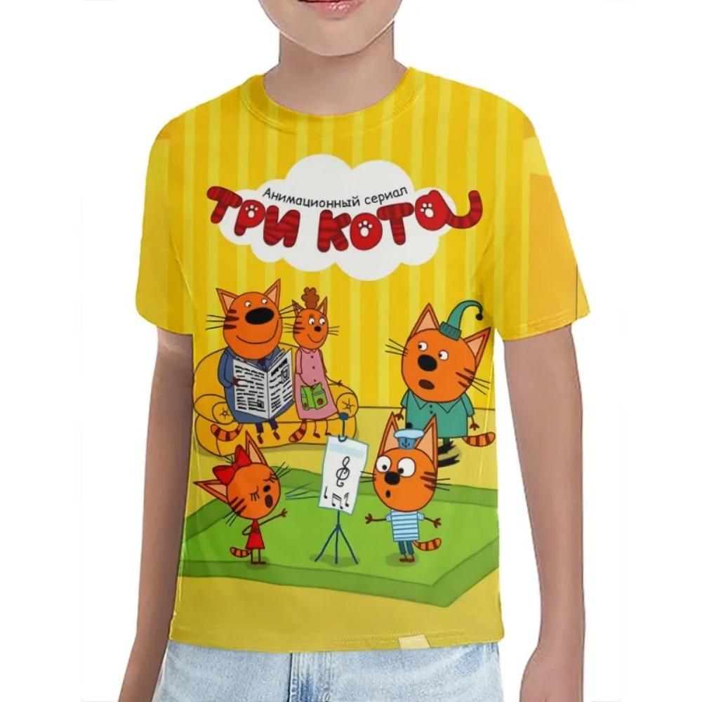 Kinder Kid-E-Cats T-Shirts Sommer Lässig Rundhals Jungen Kinderkleidung Lustiger 3D-Cartoon-Druck Jungen/Mädchen Rundhals-T-Shirts