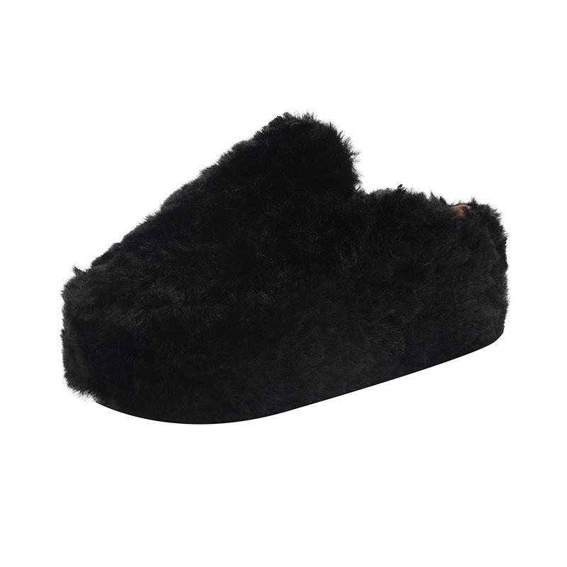 

Женские меховые тапочки на толстой подошве - Fairy Style, корейская коллекция осень/зима 2024 г., нескользящий домашний хлопок. 38 чёрный