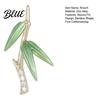 Green Bamboo Brooch Pin for Women Three-Dimensional Shape with Bag