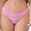 New Colour-Striped Breathable Ribbed Cotton Knickers for Women Comfortable Low-Rise Hot Girl Briefs
