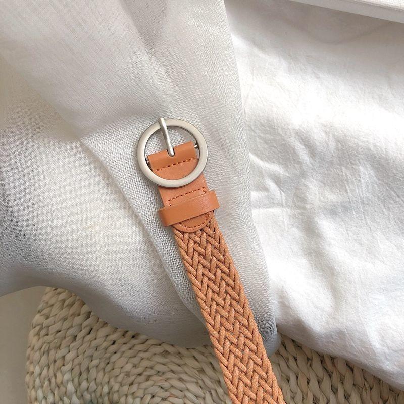 

Chic Beige Black And Camel Womens Denim Trousers With Decorative Adjustable Belt Camel 1290