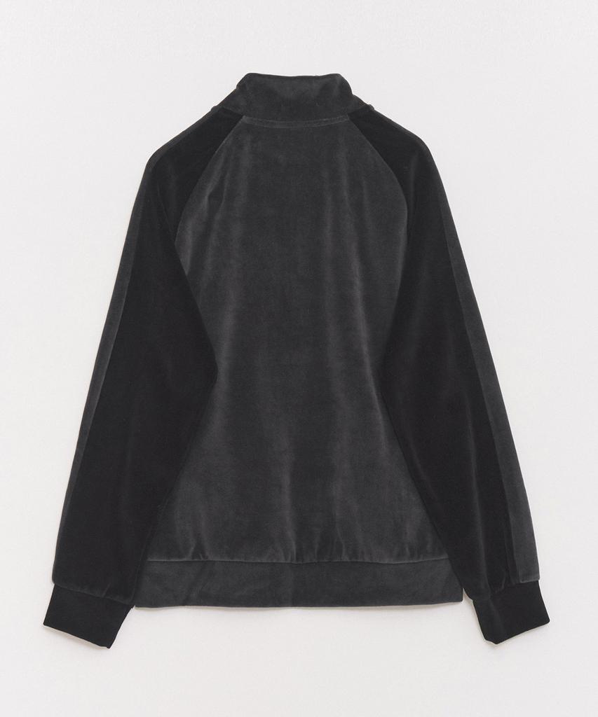 Rawmantics Color Block Velvet Track Jacket Zip-Up Black