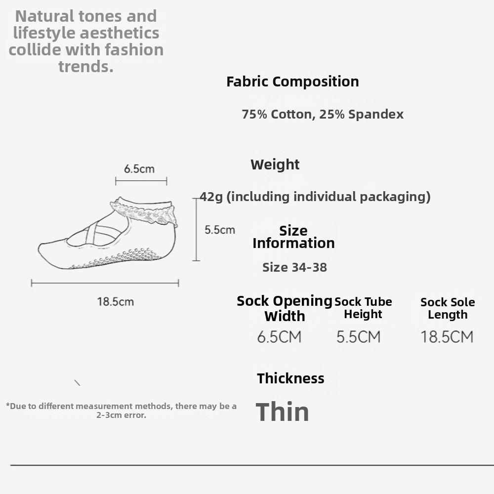 Lace Trim Bias-cut Ankle Socks Cross Strap Pilates Socks New Grip Socks  Pilates Training