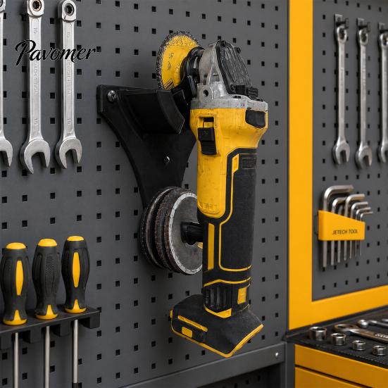 Angle Grinder Accessory Rack Organizer, Wall Mount with Disc Storage Bracket, Heavy Tool Organizer Duty Cutting Machines Holder, for Workshop