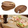 Natural Wood Wine Rack Glass Serving Tray Oval Platter for Parties Dining Wooden Rustic Elegant Charcuterie Board Cheese Fruit Steak Display