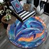 Dolphins Round Area Rug,Carpet Rug for Living Room Bedroom Sofa Playroom Decor,Non-slip Floor Mat