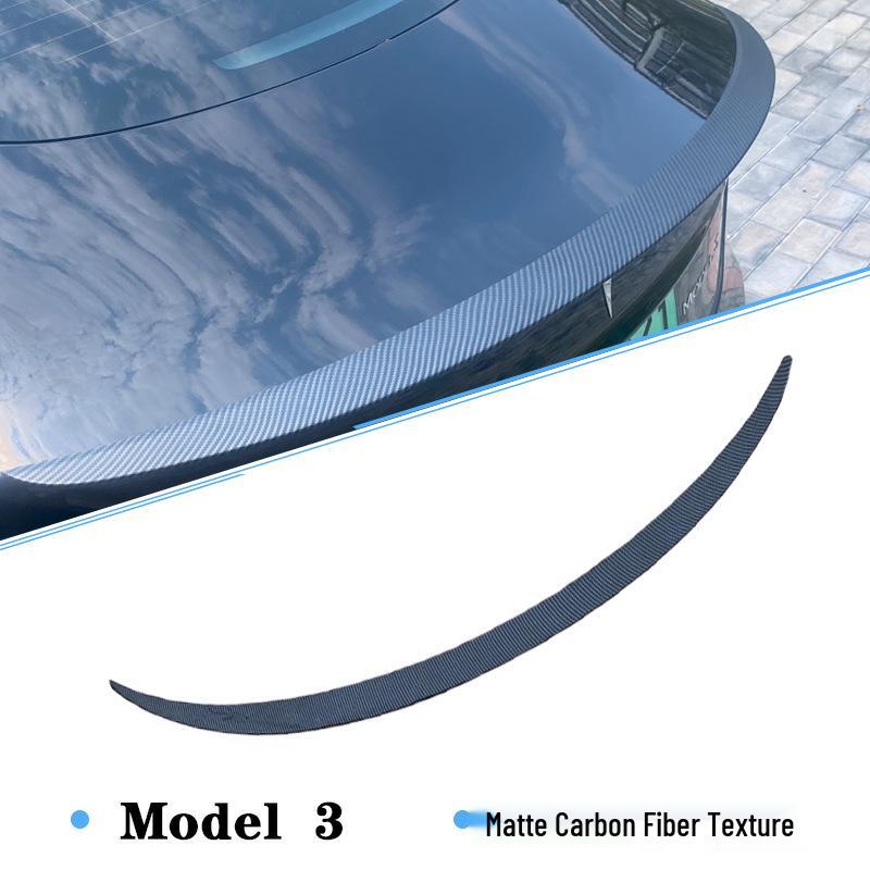 High Performance Rear Spoiler for Tesla Model 3/Y - Carbon Fiber Texture, Original Style, P Version by Ya Qi Accessories