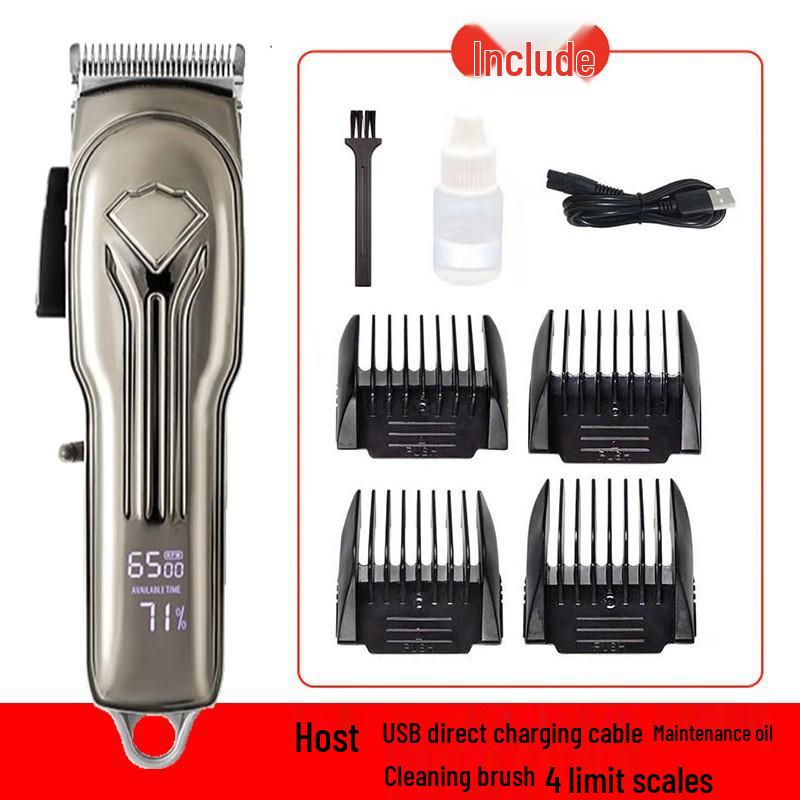 Professional Retro Electric Hair Clipper: High-Power, Waterproof Trimmer for Men's Salon and Home Use