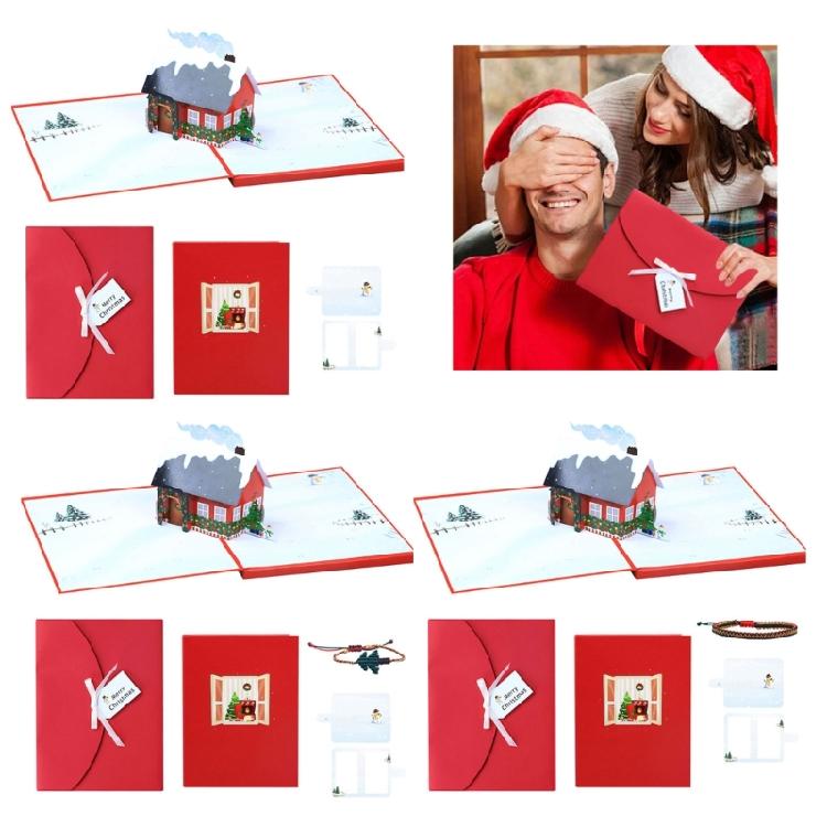 Lighted Up Christmas Greeting Cards Illuminated Christmas Card with LED Light for Kid Adult Winter Holiday Celebration