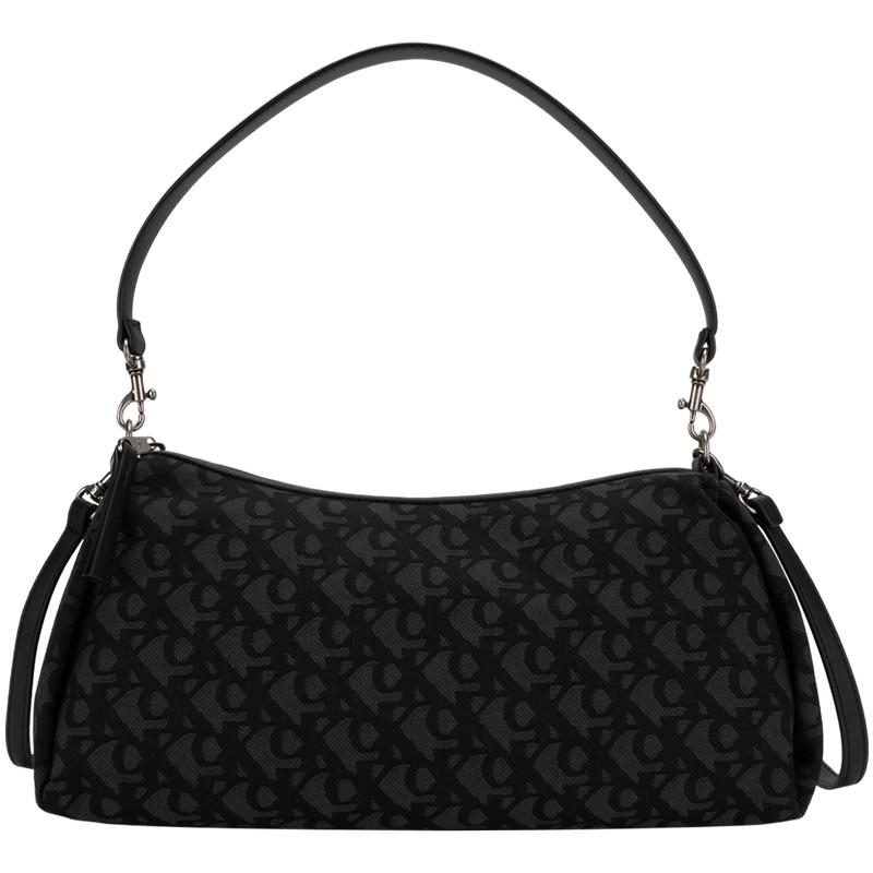 Calvin Klein Commuter Letter Jacquard Armpit Bag Pillow Bag Fabric Shoulder Bag Medium Size Women's Space Black UB1-space Black