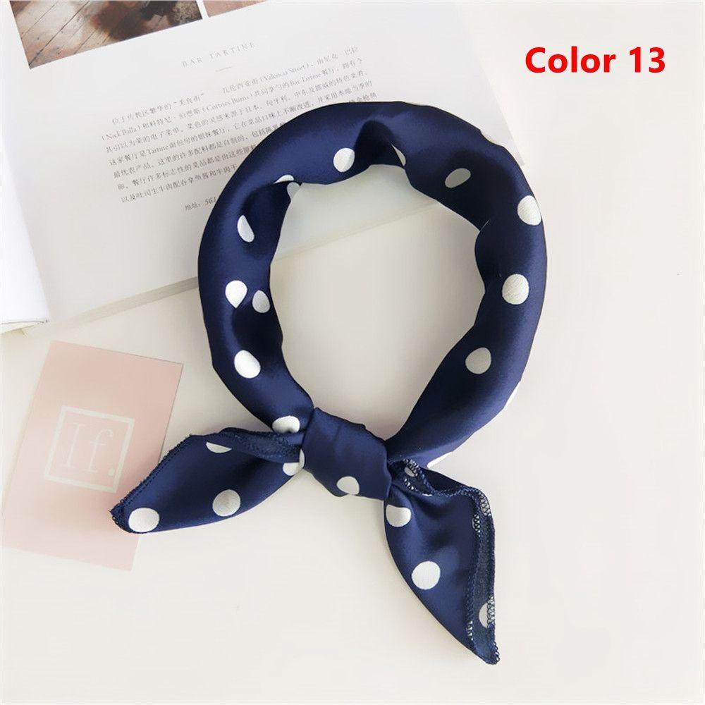 Gifts Women Small Vintage Square Scarf Silk Feel Satin Head Neck Hair Tie Band