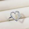 Hollow Heart Ring: Women's Retro Adjustable Fashionable Cold Style