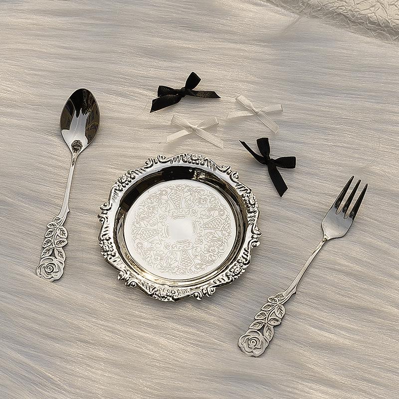 Gold and Silver DIY Dinner Plate Kit with Knife, Fork, and Accessories.