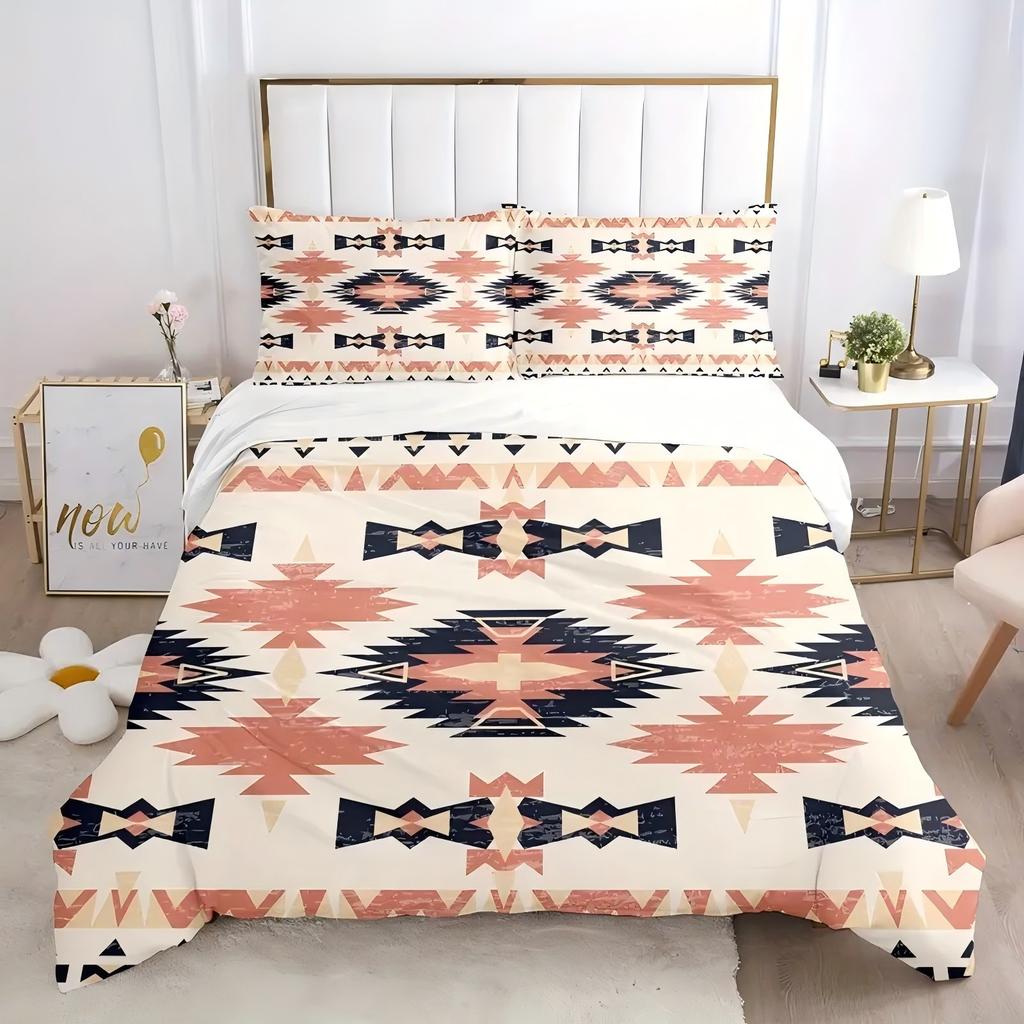 Bohemian Geometric Pattern 3D Printed Quilt Cover Modern Southwest Tribal Style Bedding Set Luxury Soft Home Textile Duvet Cover