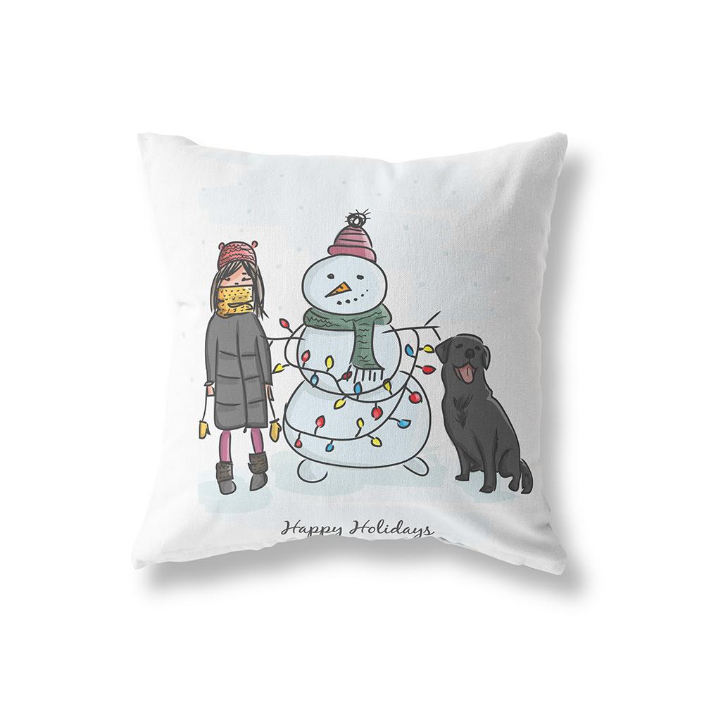 Home Decor Christmas Theme Printed Pattern Polyester Cushion Cover Living Room Sofa Decor Throw Pillow Pillow Cover