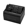 Armani Exchange AE Armbanduhr Quarzwerk Silikonarmband Schwarzes Zifferblatt Herrenuhren Box AX7159SET
