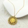 George VI British Coin Carve Head Crystal Double Circle Necklace for Women Men Stainless Steel Collar Gold Color Wedding Jewelry