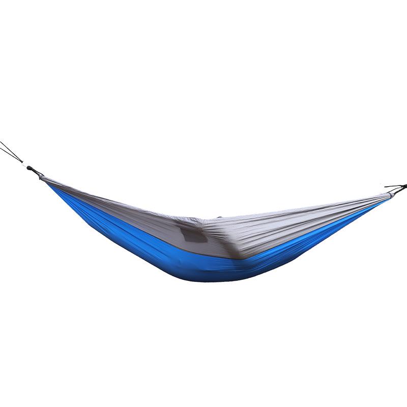Outdoor Anti-Rollover Hanging Chair Hammock - Single/Double, Color-block Nylon, Parachute Cloth, Lightweight Swing.