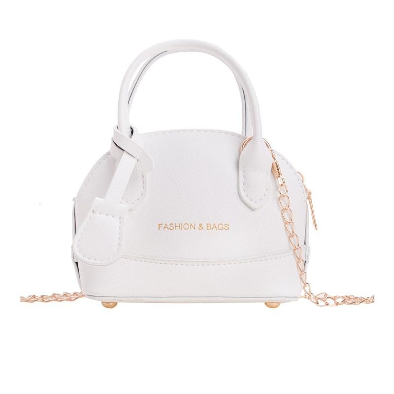 Color Unisex Solid Mini Pu Shell Bags Stitch Detail Children School Outings
