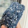 B240-1 Wide Headband: Elevates Hair & Accentuates Face with Small Sequin Denim Design – Trendy All-Match Accessory.