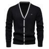 Men's Casual Cardigan Sweaters Slim Fit Long Sleeve V-Neck Cardigans Button-up Knitted Sweater for Men