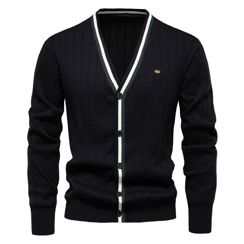 Men's Casual Cardigan Sweaters Slim Fit Long Sleeve V-Neck Cardigans Button-up Knitted Sweater for Men