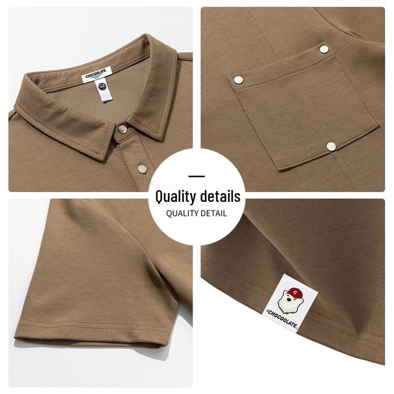 CHOCOOLATEit Men's American Retro Polo Shirt