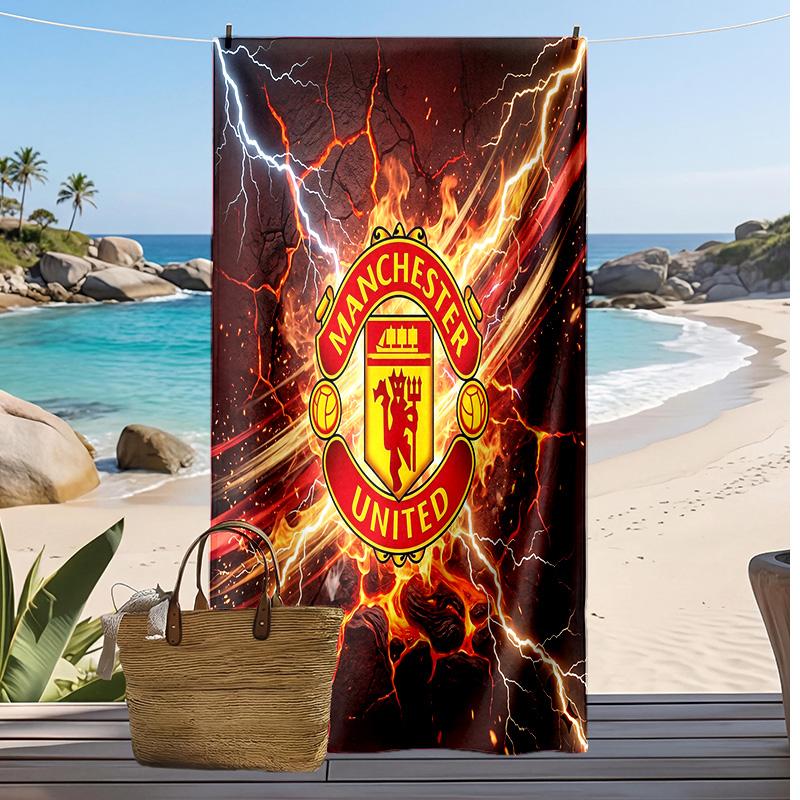 Manchester United Printed Beach Towel Quick Dry Soft TowelPortable Large Rectangular Beach Blanket for Travel Swimming Pool