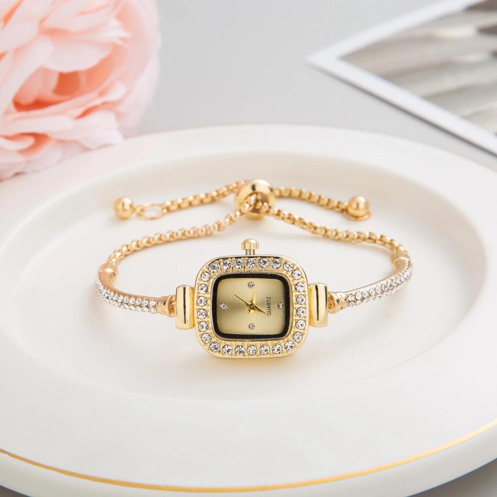 Neue Mode Damenuhren Damen Quarzuhren Armbänder Quadratisch Schlicht Roségold Luxus Damenuhr Relogio Feminino Armbanduhren