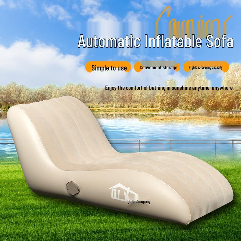 Portable Raised Air Mattress: Single/Double, Thick Inflatable Bed for Home & Outdoor Use