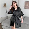 Women's Korean-Style Ice Silk Summer Pajama Dress - Cute, Loose White Bathrobe for Home
