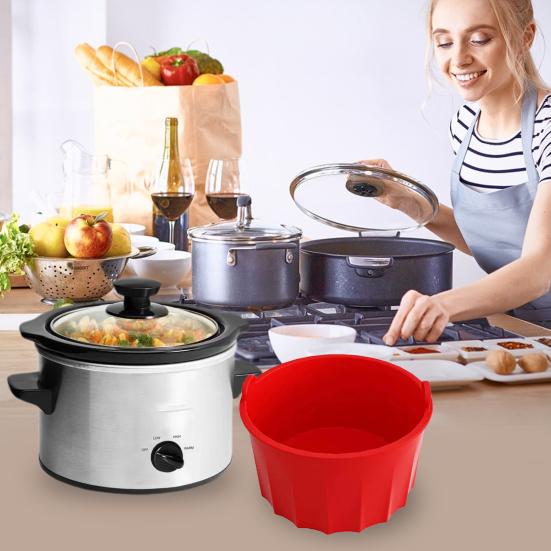 Kulatá vložka do hrnce Potravinářské opakovaně použitelná nepřilnavá tepelně odolná s rukojetí Bez BPA Vhodné do myčky nádobí Kulaté vložky do pomalého hrnce Kuchyňské potřeby