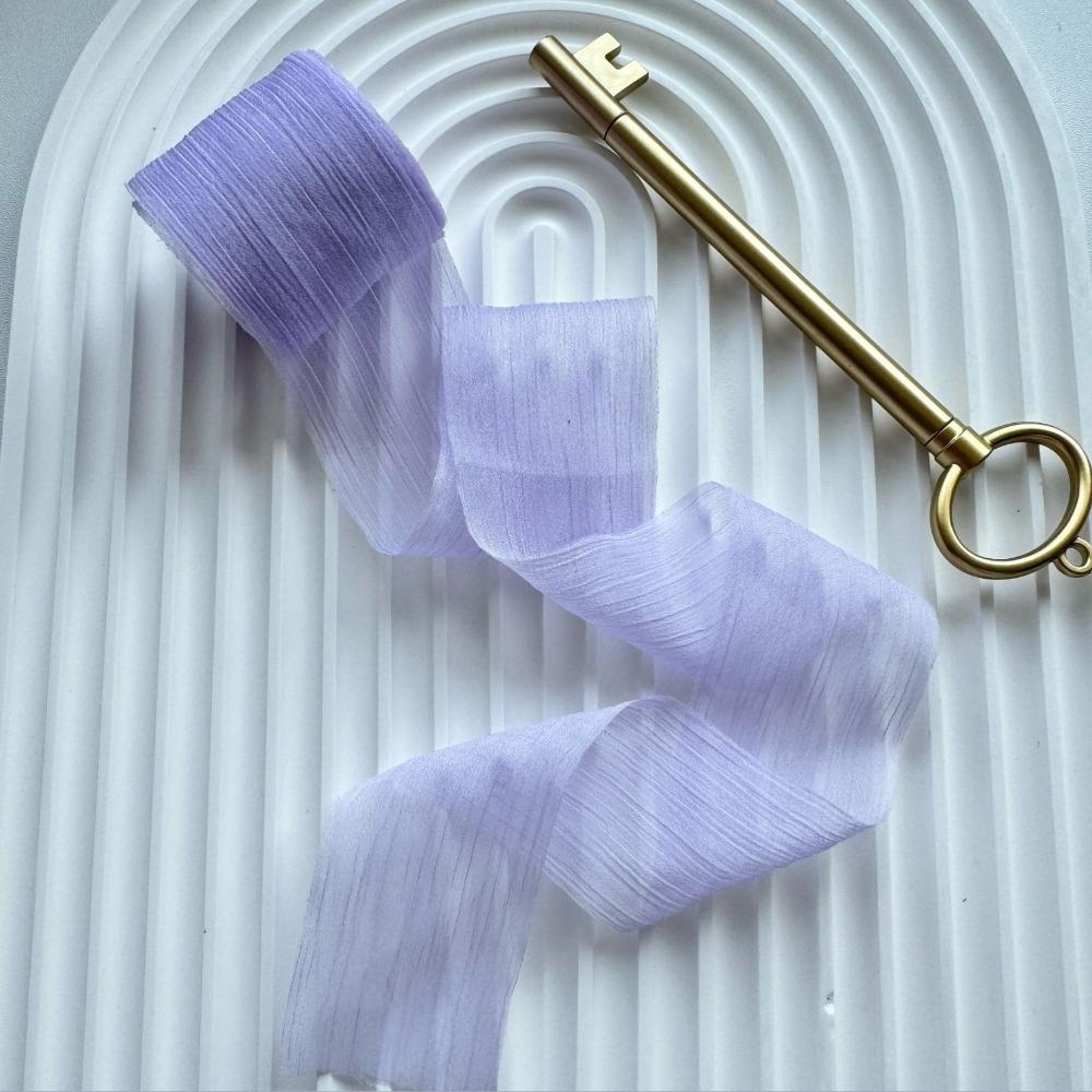 Small Fresh Chiffon Silk Ribbon Transparent Gauze DIY Material Organza Ribbon Chiffon Ribbon Gift Decoration 4x500cm фиолетовый