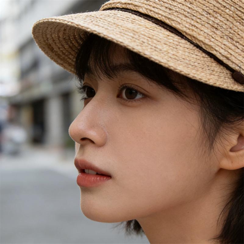 202601-2508373 ins schick Japan Hohe Qualität feines Raffiagras PU-Seil Reithut Herren Damen Schirme Kappe