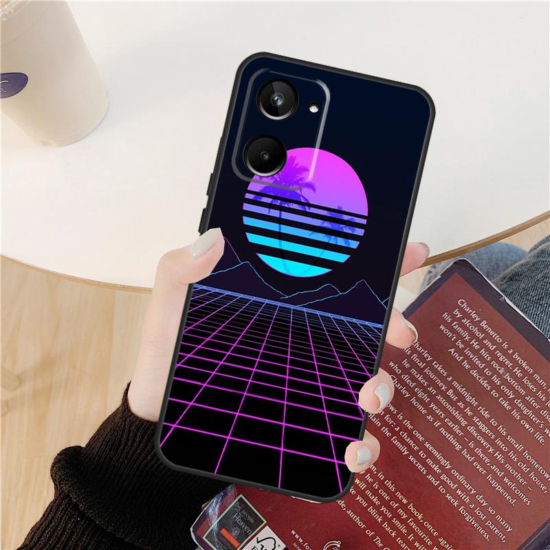 Synthwave Retro 80s Neon Case For Realme 14 12 10 11 13 Pro Plus GT 6 6T 5 GT7 Pro C61 C55 C51 C21Y C25S C67 C75 C53