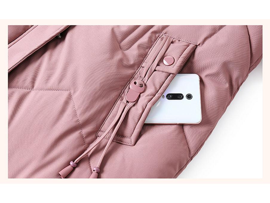 Mom's Mid-Length Fleece-Lined Down Cotton Coat - Petite, Middle-Aged & Elderly Women's Winter Jacket