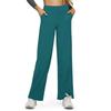 Women's Casual High-waisted Straight-leg Pants, Loose Pocket Yoga Pants