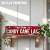 Vintage Metal Sign Candy Cane Lane Retro Christmas Wall Decor