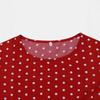 Women Retro Elegant Round Neck Short Sleeve Polka Dot Waist Tied Flared Midi Dress