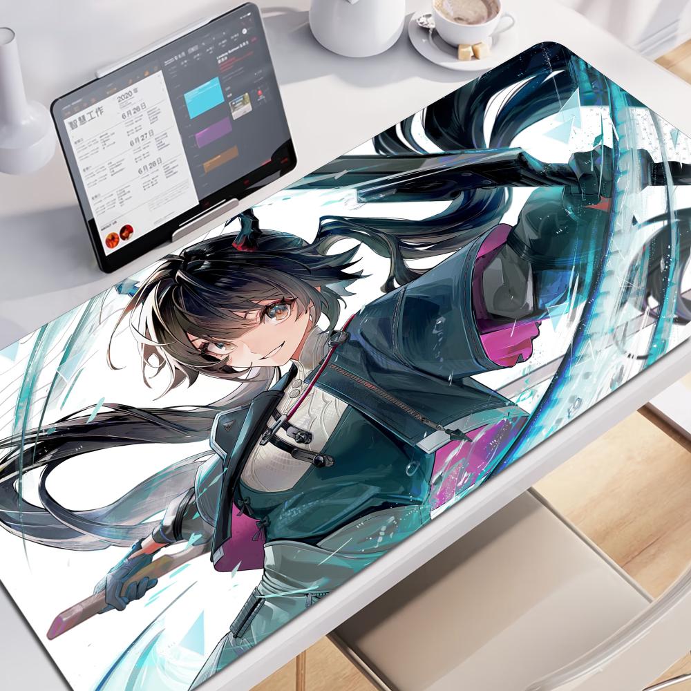 Xxl Mouse Pad Gaming Arknights Endfield Chen Qianyu Anime Girl Hd Printing Mousepad Large Pretty Game Desk Mat Pc Accessories