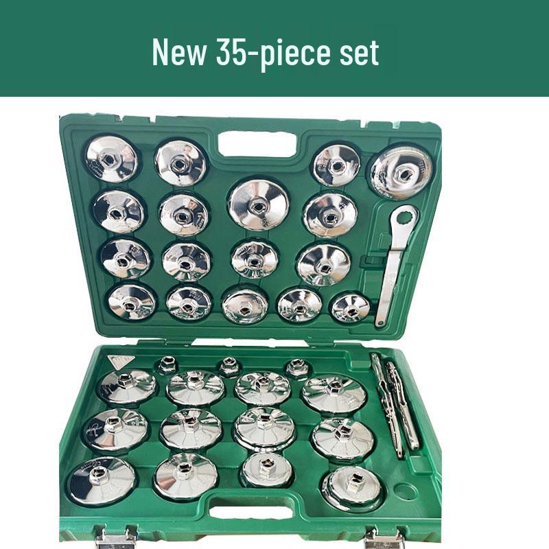 Steel Engine Oil Filter Wrench Set - Cap Style Auto Maintenance Tool
