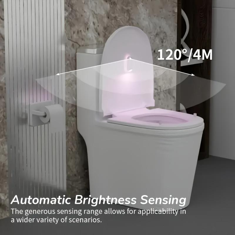 ABS material sensor-activated floor edge light (7 colors), snap-on installation. Nighttime sensor lighting, suitable for stairs/bathrooms/bedrooms.