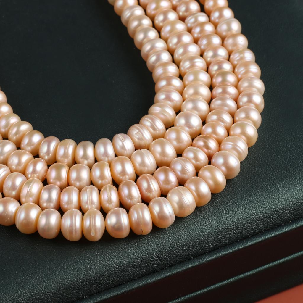 1String, Boho Natural Freshwater Pearls, 8-9mm, Handmade Flat Pearl Beads for Jewelry Making DIY, Cheapest Items Available 36cm