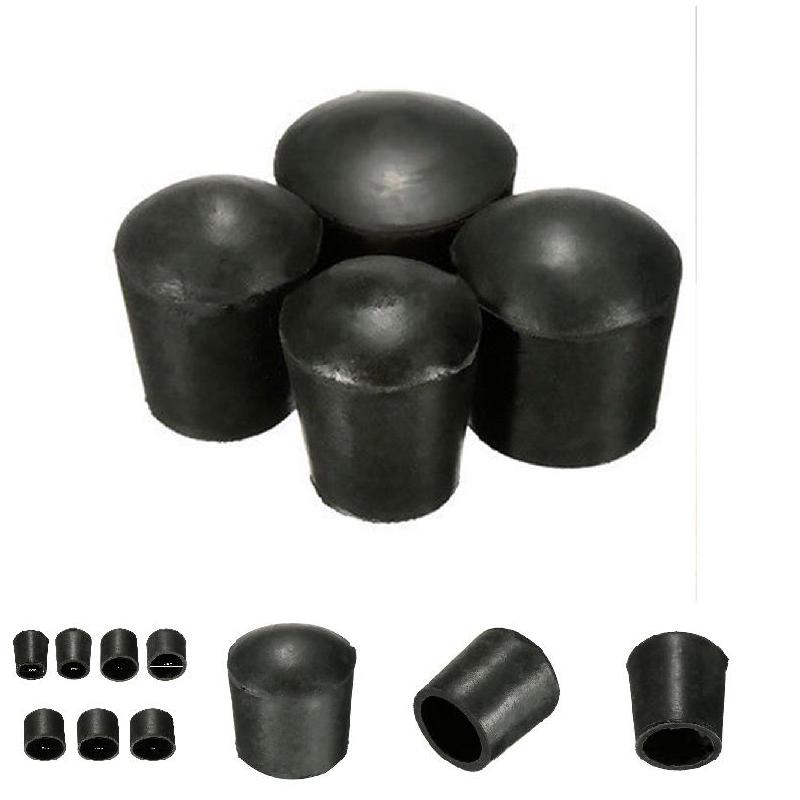Furniture Leg Caps 4PCS Black Rubber Protector Covers for Chair Table Cabinet 16mm 19mm 22mm 25mm 32mm 40mm 50mm Inner Diameter