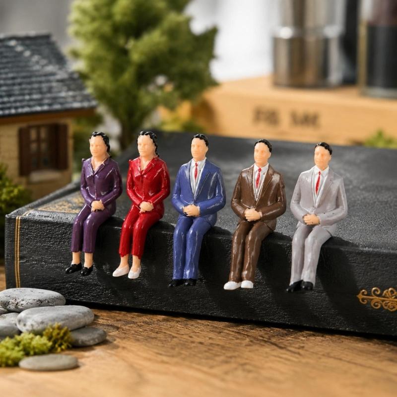Architectural Model People Figures Set of 10 for Detailed Dioramas Scene, Colorful Plastic Miniatures for Landscape Display Decoration
